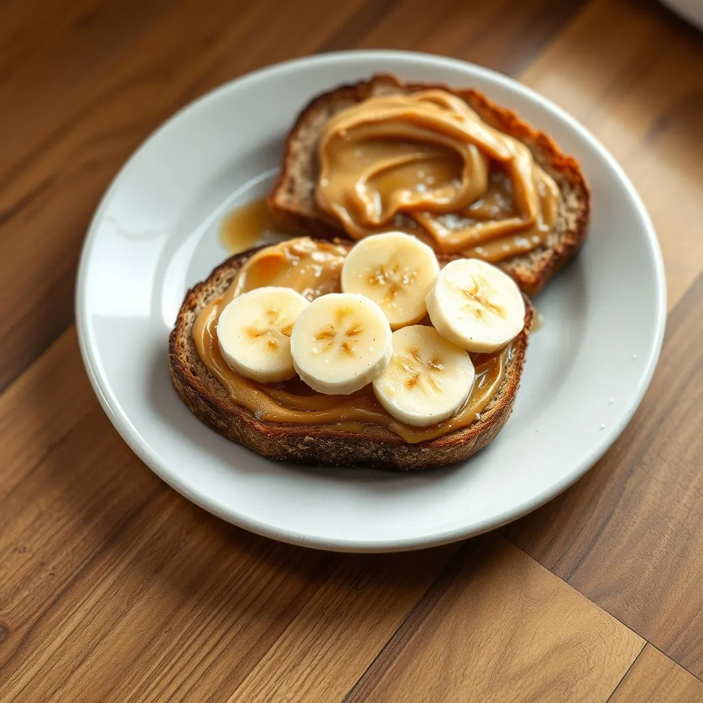 AI-generated illustration of Peanut Butter and Banana Toast