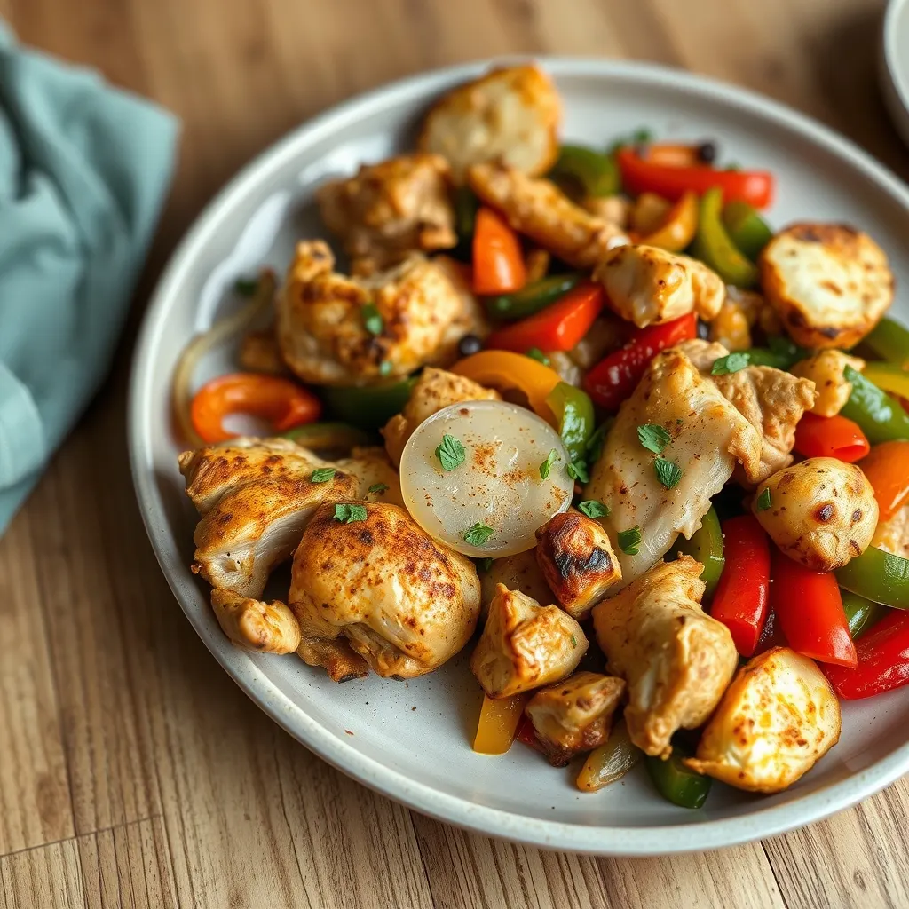 AI-generated illustration of Sheet-Pan Chicken Fajitas