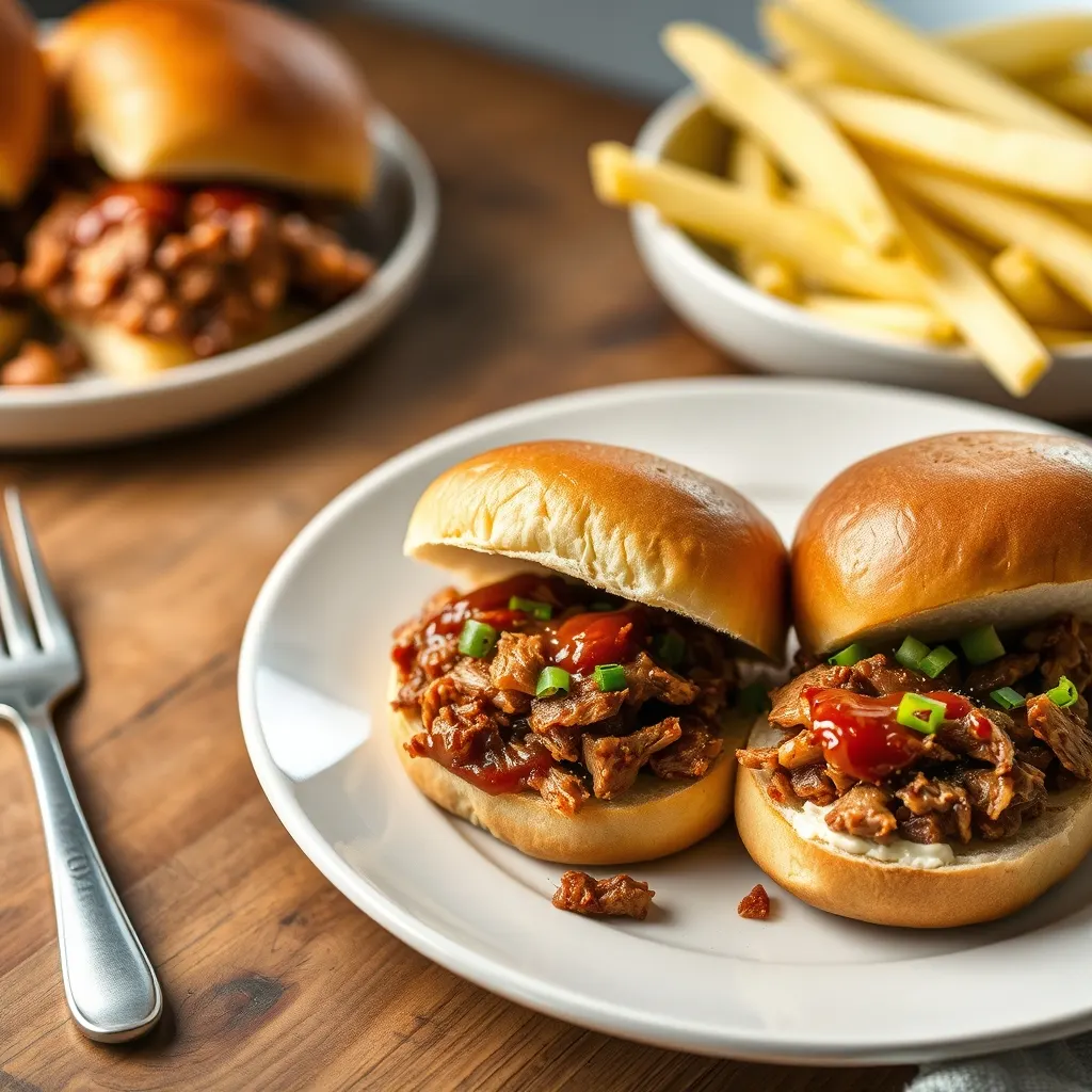 AI-generated illustration of Barbecue Pulled Pork Sandwiches