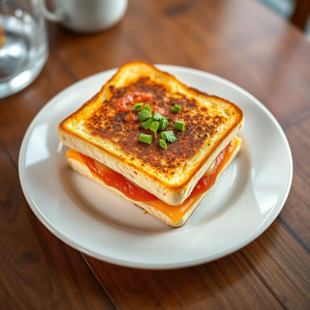 AI-generated illustration of Grilled Cheese with Tomato Soup