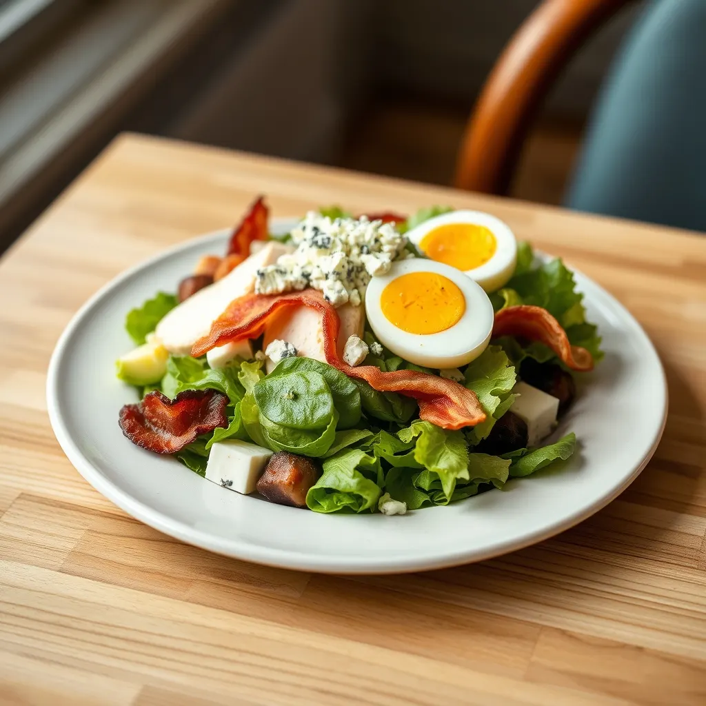 AI-generated illustration of Cobb Salad with Turkey and Blue Cheese