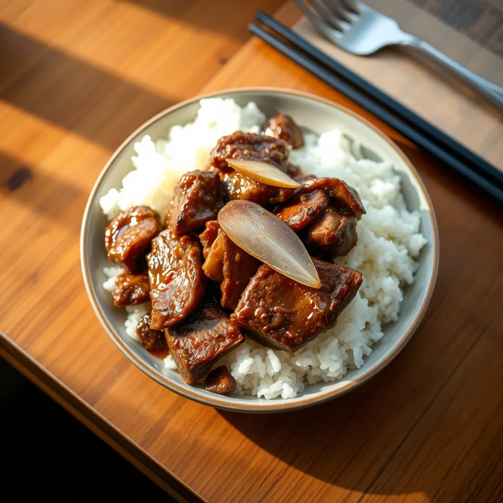 AI-generated illustration of Beef Bulgogi with Steamed Rice