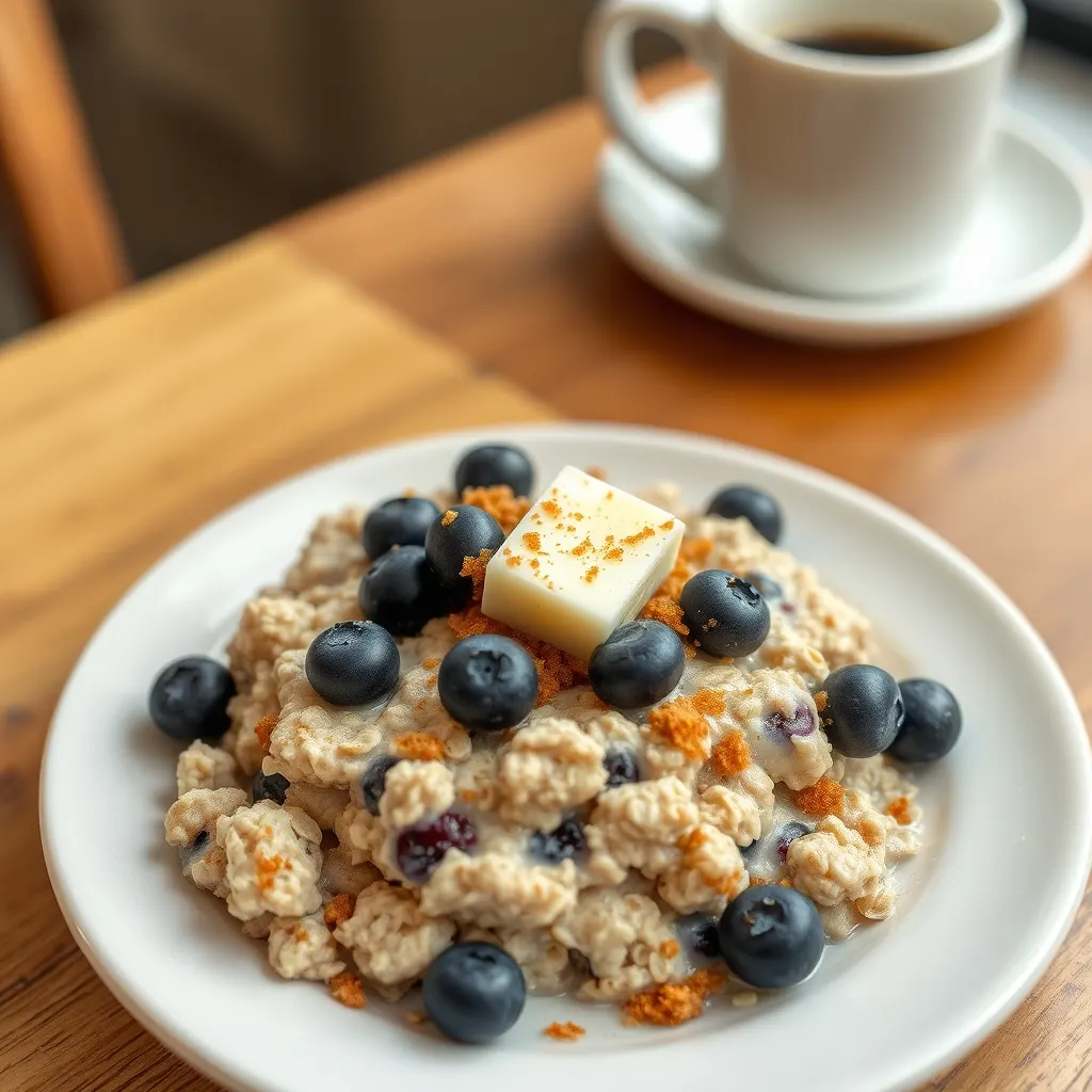AI-generated illustration of Blueberry Oatmeal with Brown Sugar