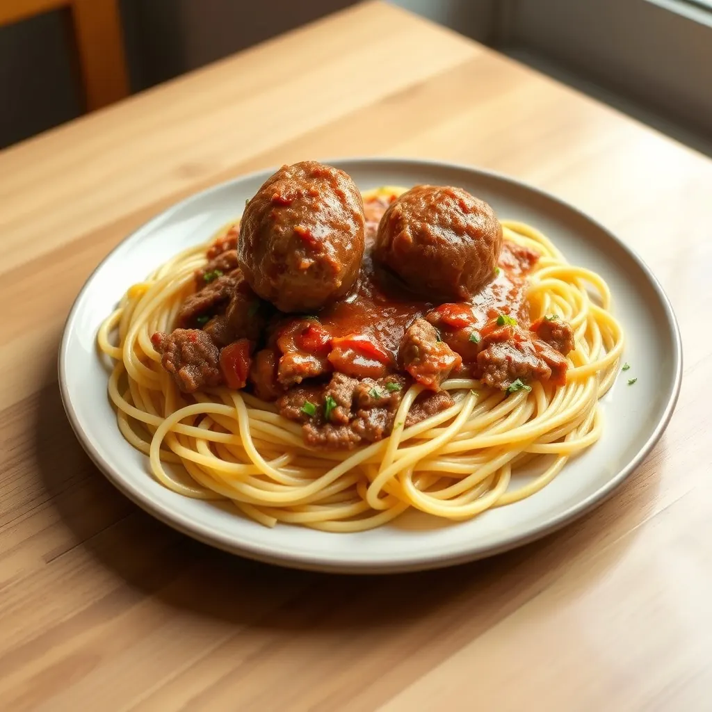 AI-generated illustration of Spaghetti and Meatballs