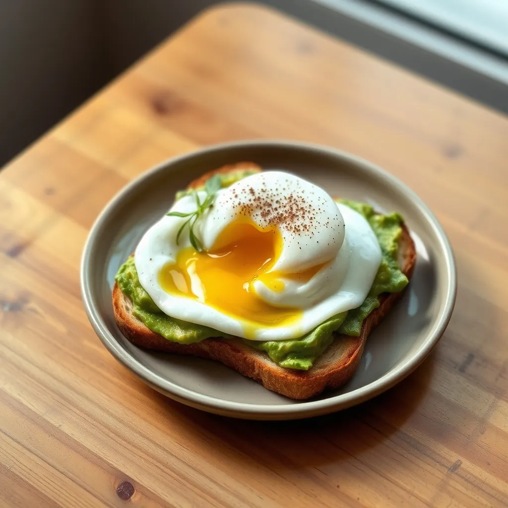 AI-generated illustration of Avocado Toast with Poached Egg