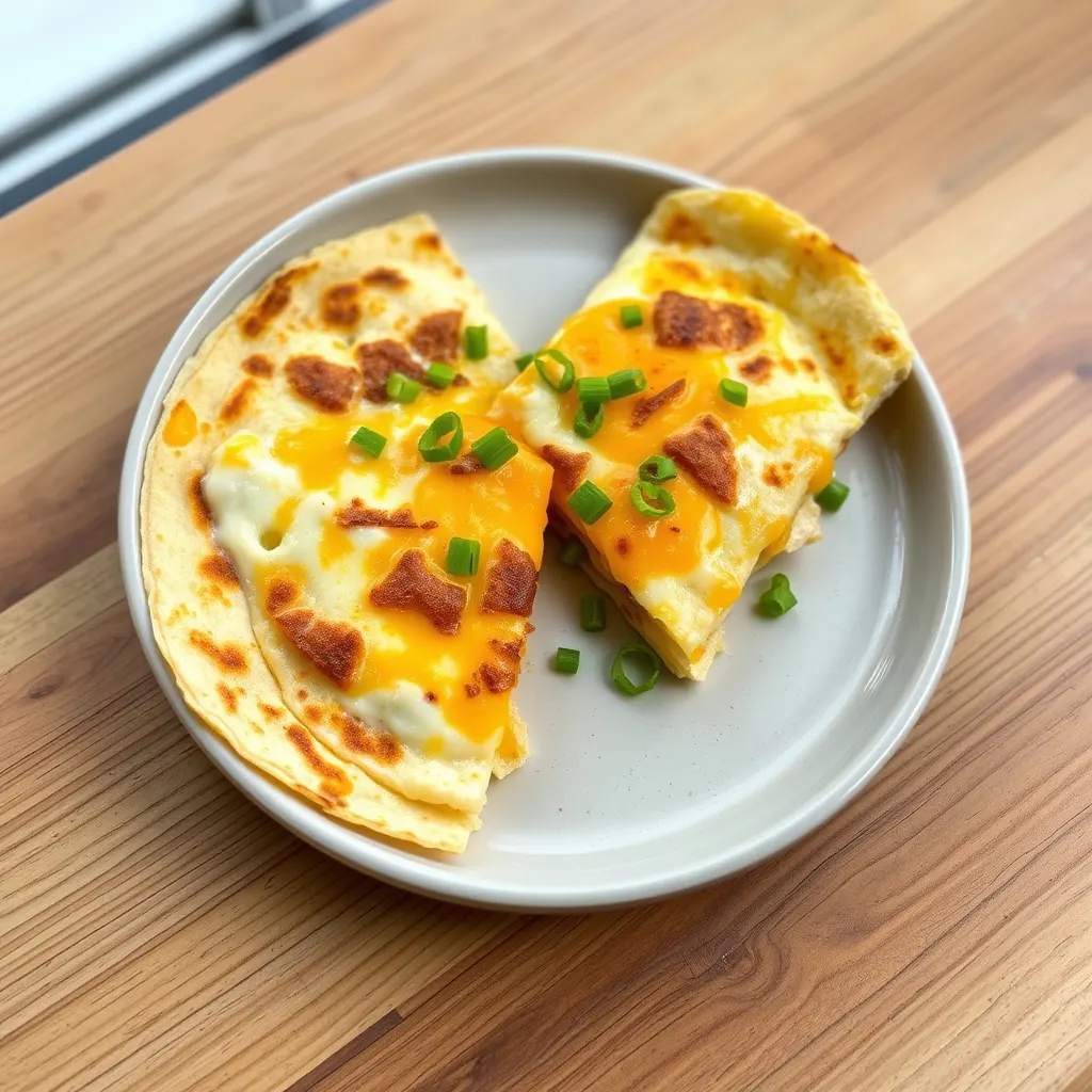 AI-generated illustration of Egg and Cheese Breakfast Quesadilla