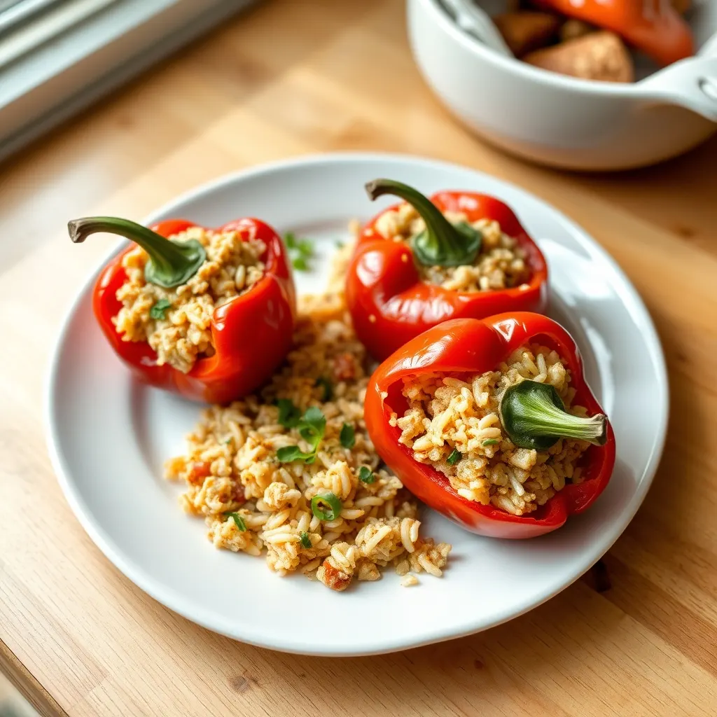 AI-generated illustration of Turkey and Rice Stuffed Peppers