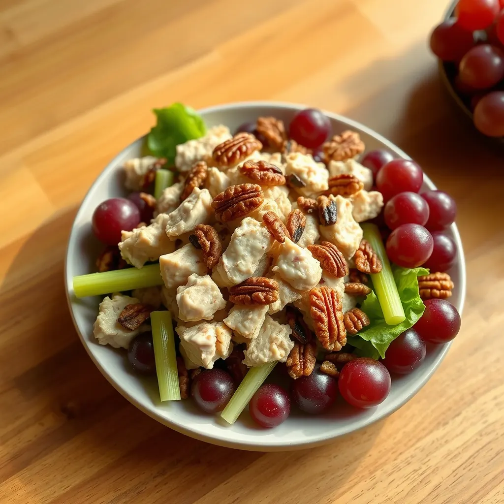AI-generated illustration of Chicken Salad with Grapes, Celery and Pecans