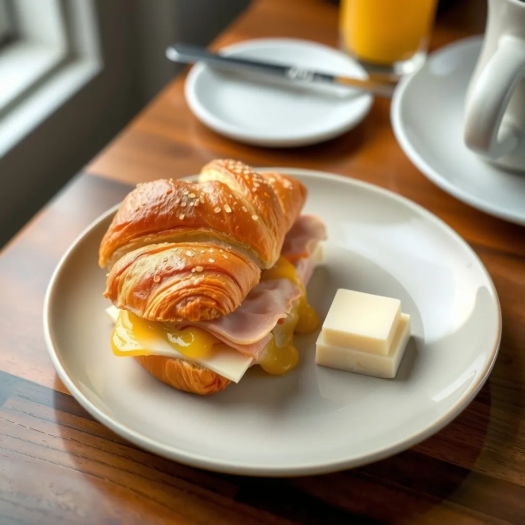 AI-generated illustration of Ham and Gruyere Croissant Melt