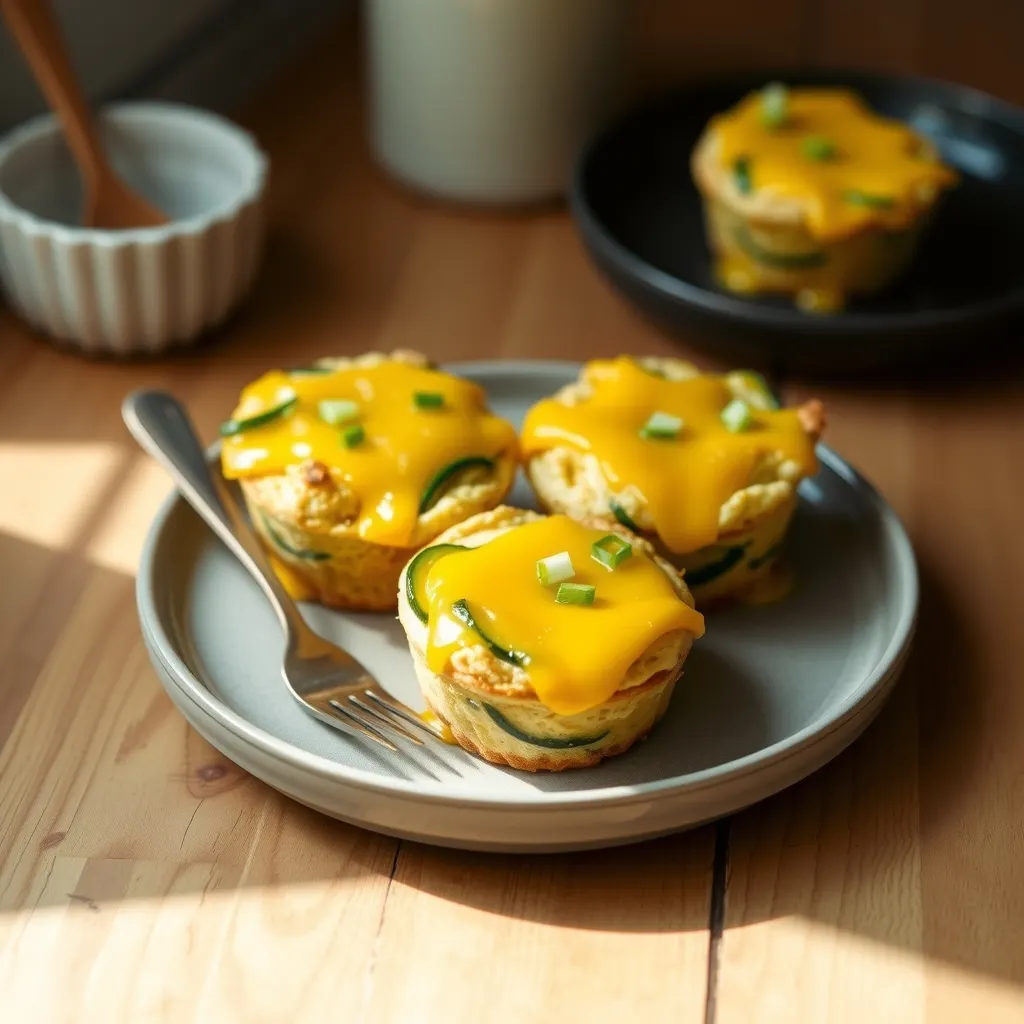 AI-generated illustration of Zucchini and Cheddar Egg Muffin Cups