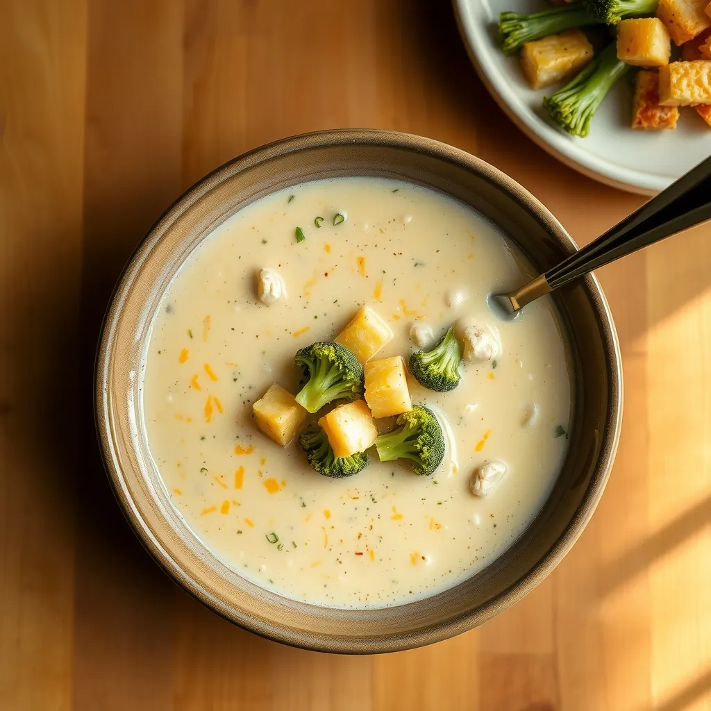 AI-generated illustration of Broccoli Cheddar Soup