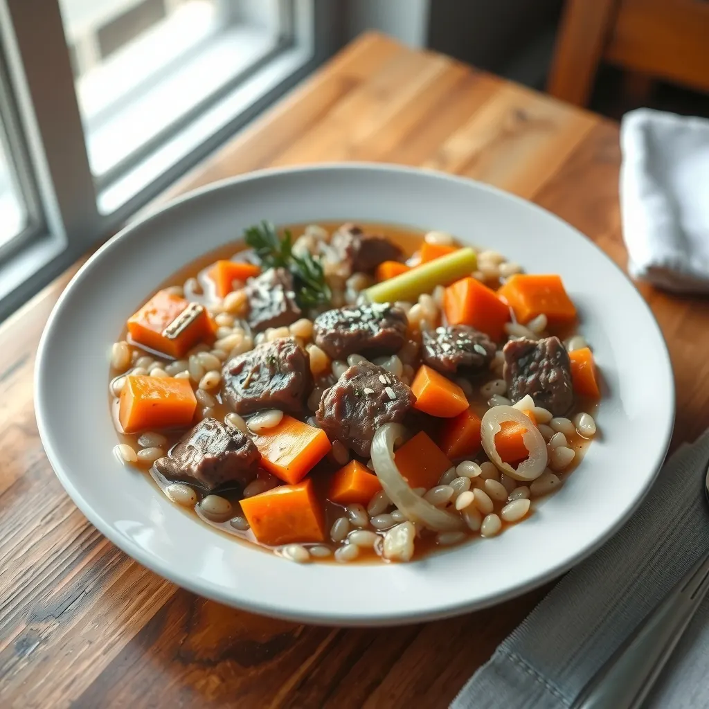AI-generated illustration of Beef and Barley Stew