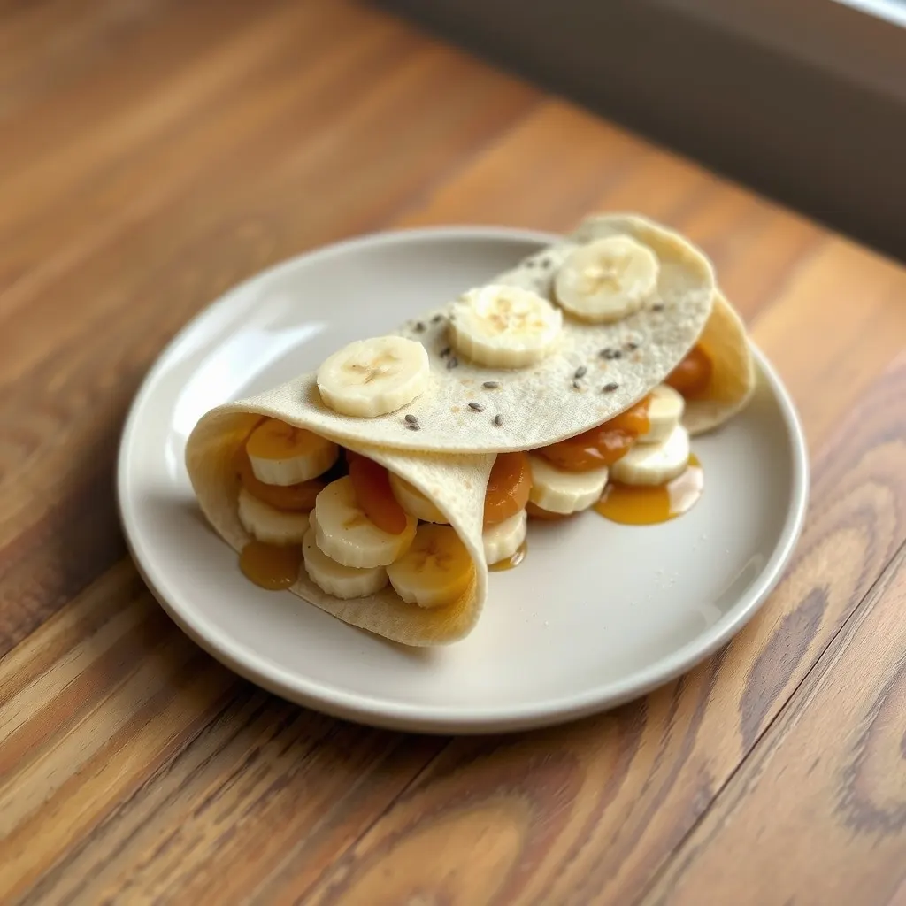 AI-generated illustration of Peanut Butter, Banana and Chia Wrap