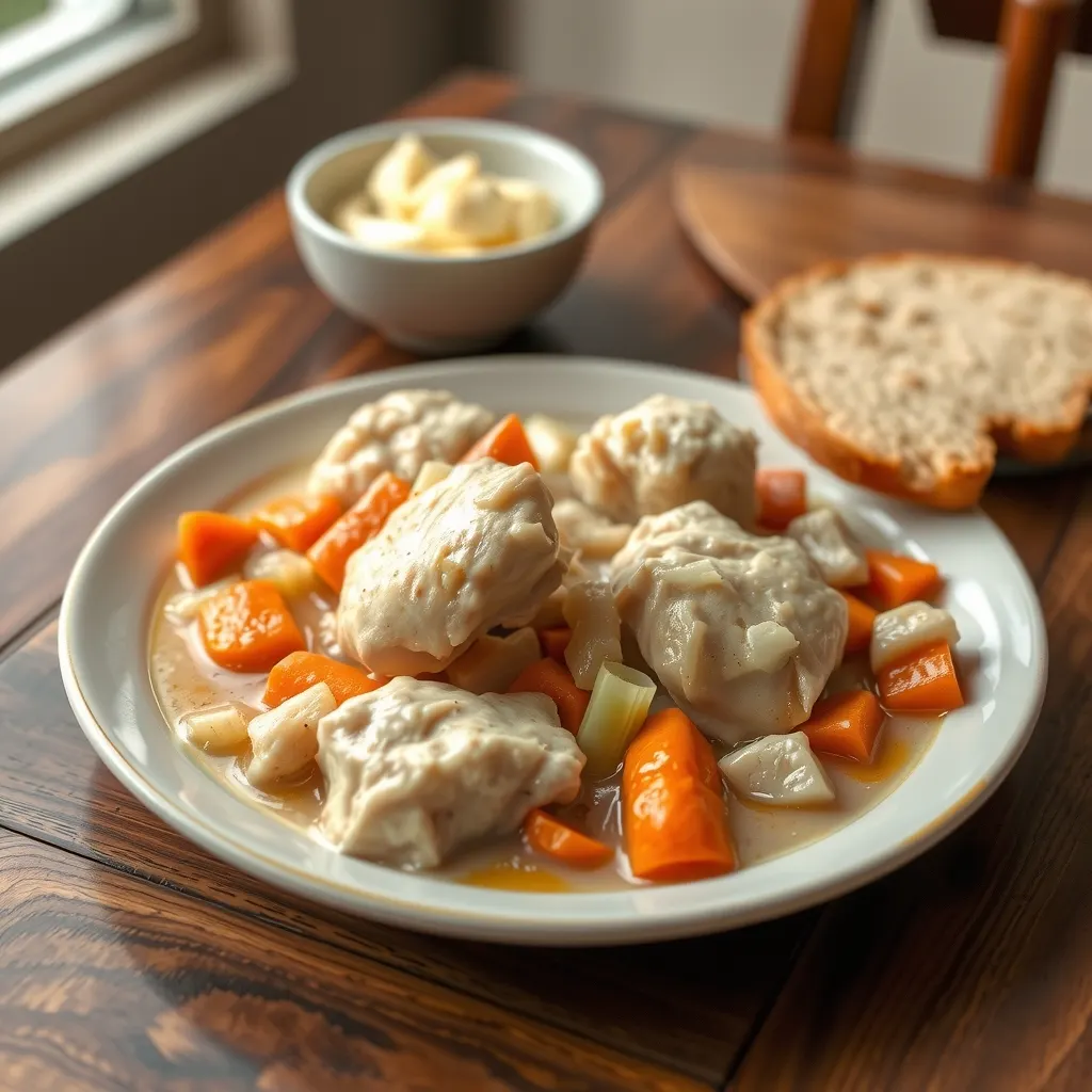AI-generated illustration of Chicken and Dumplings